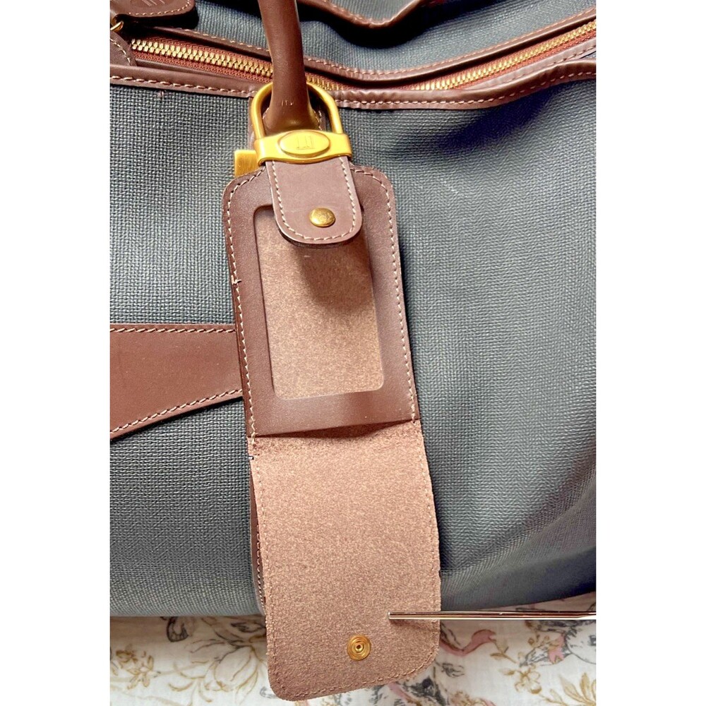 Dunhill Boston Weekender Bag Leather  & Coated Canvas-Luggage Tag & Lock/key - Picture 9 of 15